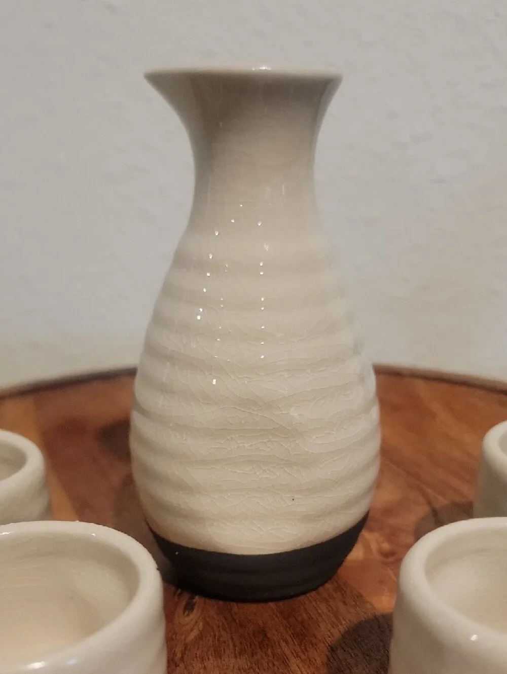 Ceramic Sake Set - Cream and Black